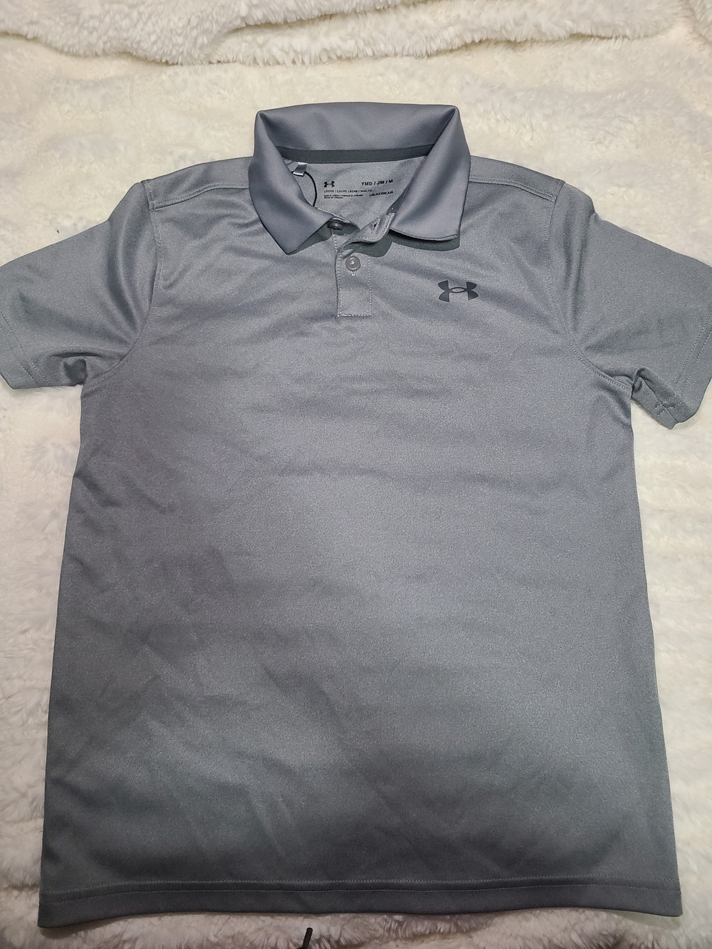 Under Armour Kids Light Gray Performance Polo Size M